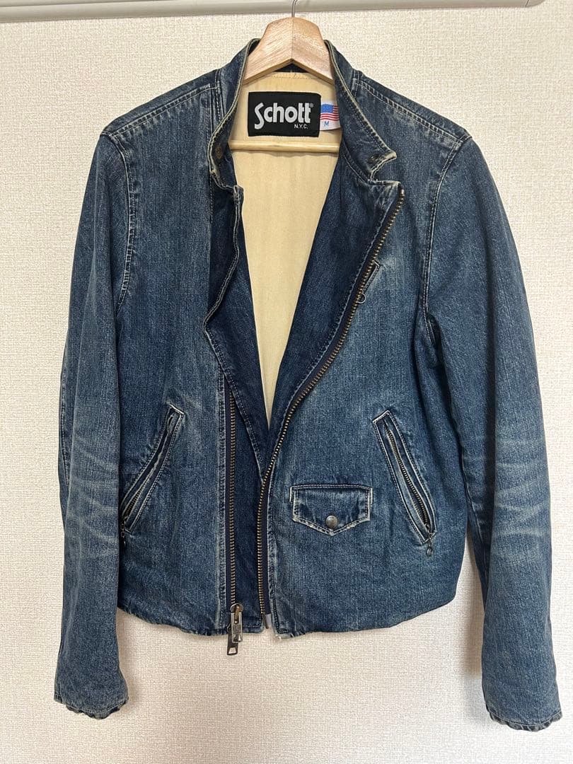 Schott デニム ライダースジャケット　【M】
