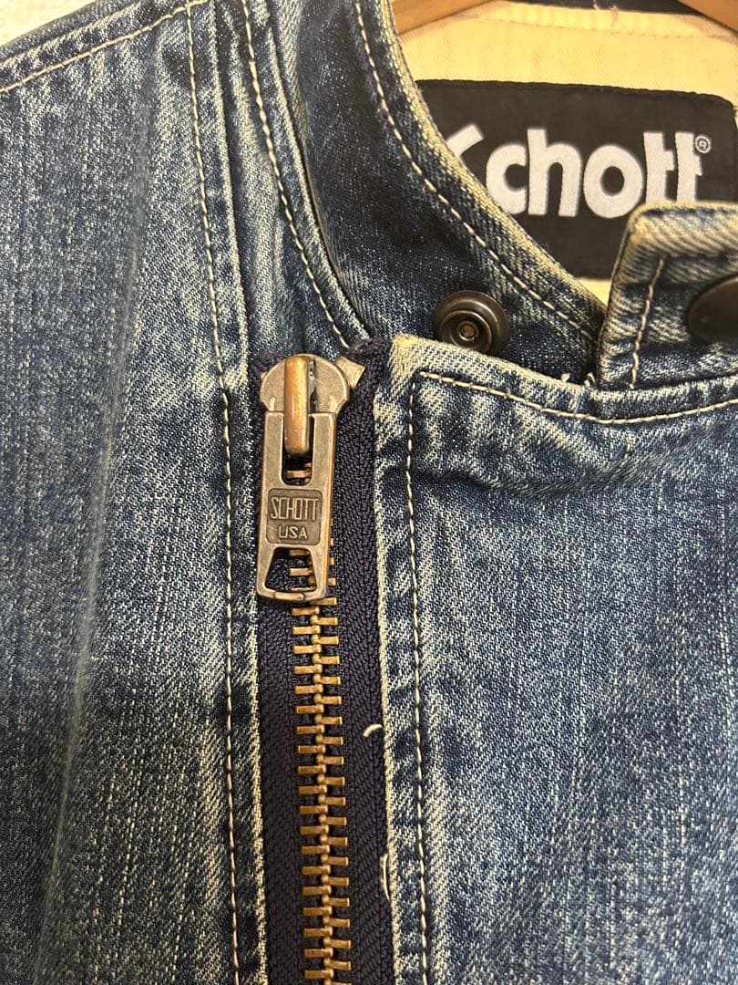 Schott デニム ライダースジャケット　【M】