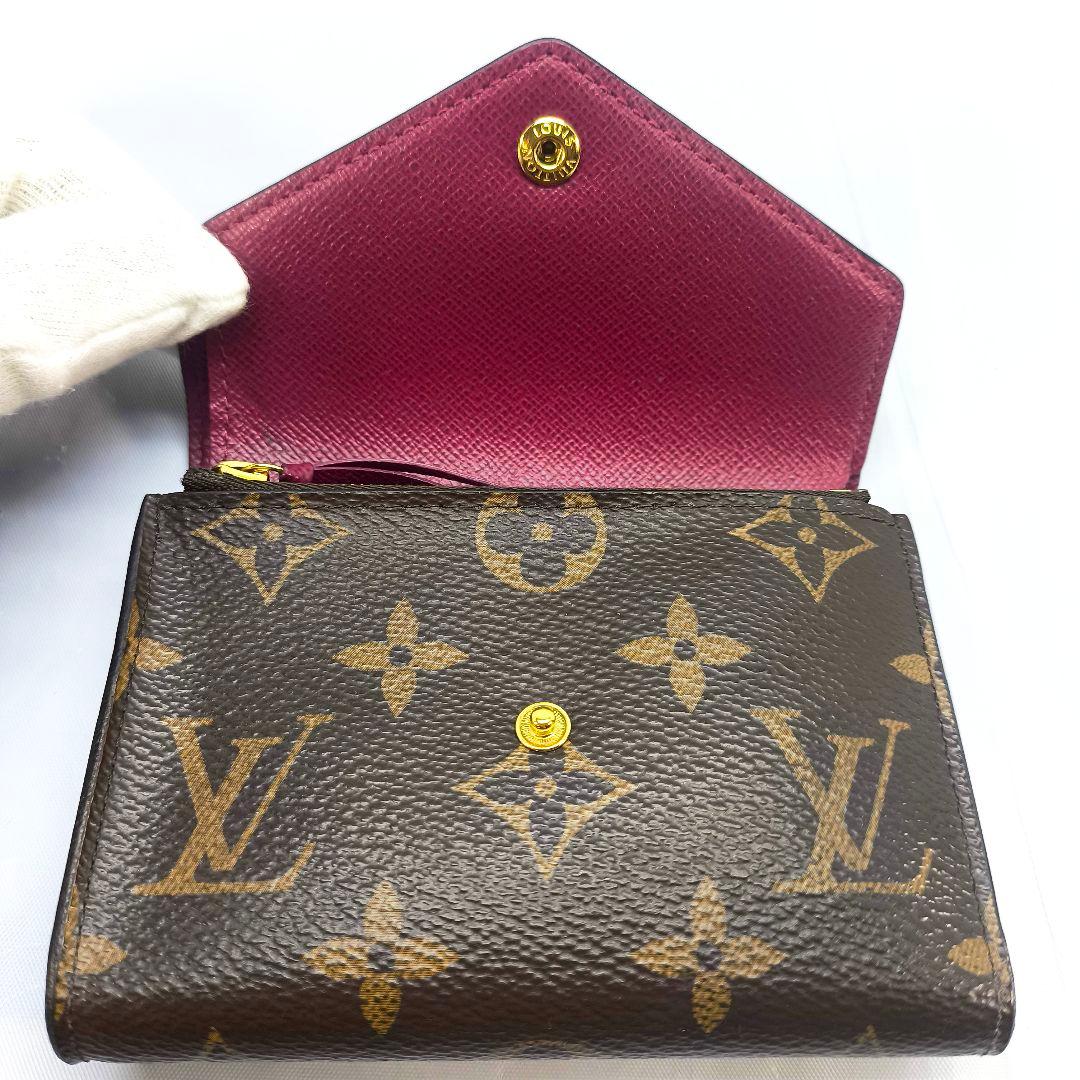 美品ルイヴィトン モノグラム ヴィクトリーヌ 三つ折り財布 コンパクトウォレット