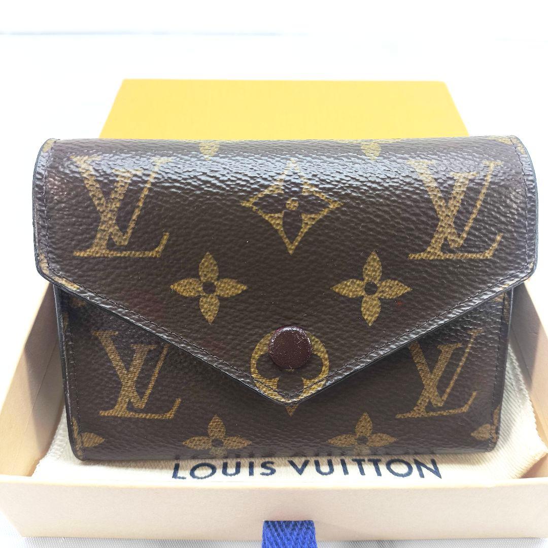 美品ルイヴィトン モノグラム ヴィクトリーヌ 三つ折り財布 コンパクトウォレット
