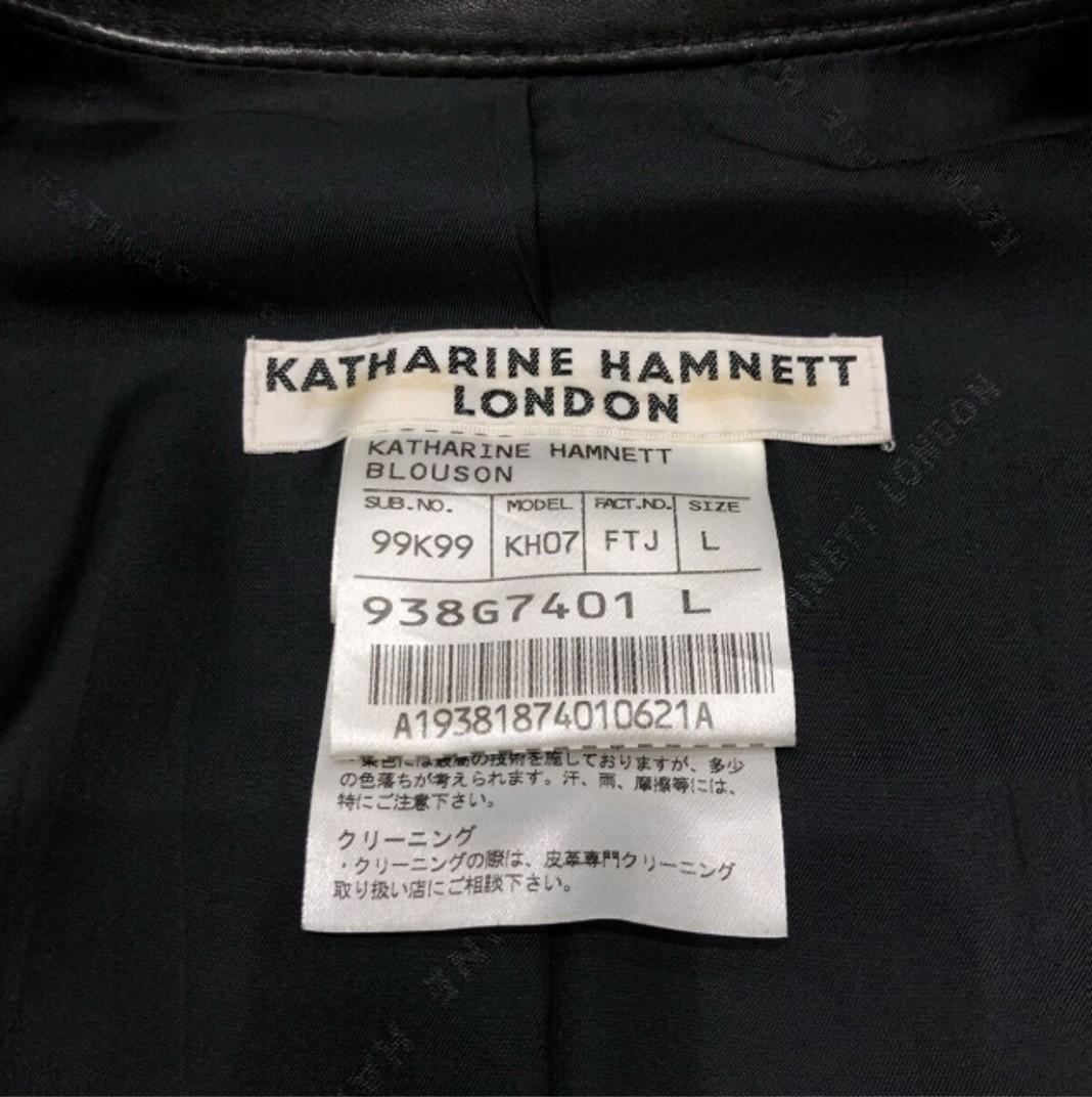 KATHARINE HAMNETT ラムレザー シングルライダース ブラック L