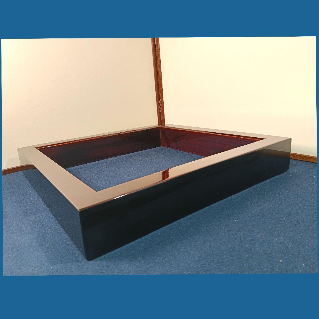 AM72 輪島塗 炉縁 塗師白尾友一 木地呂塗 共箱 茶道具 美品