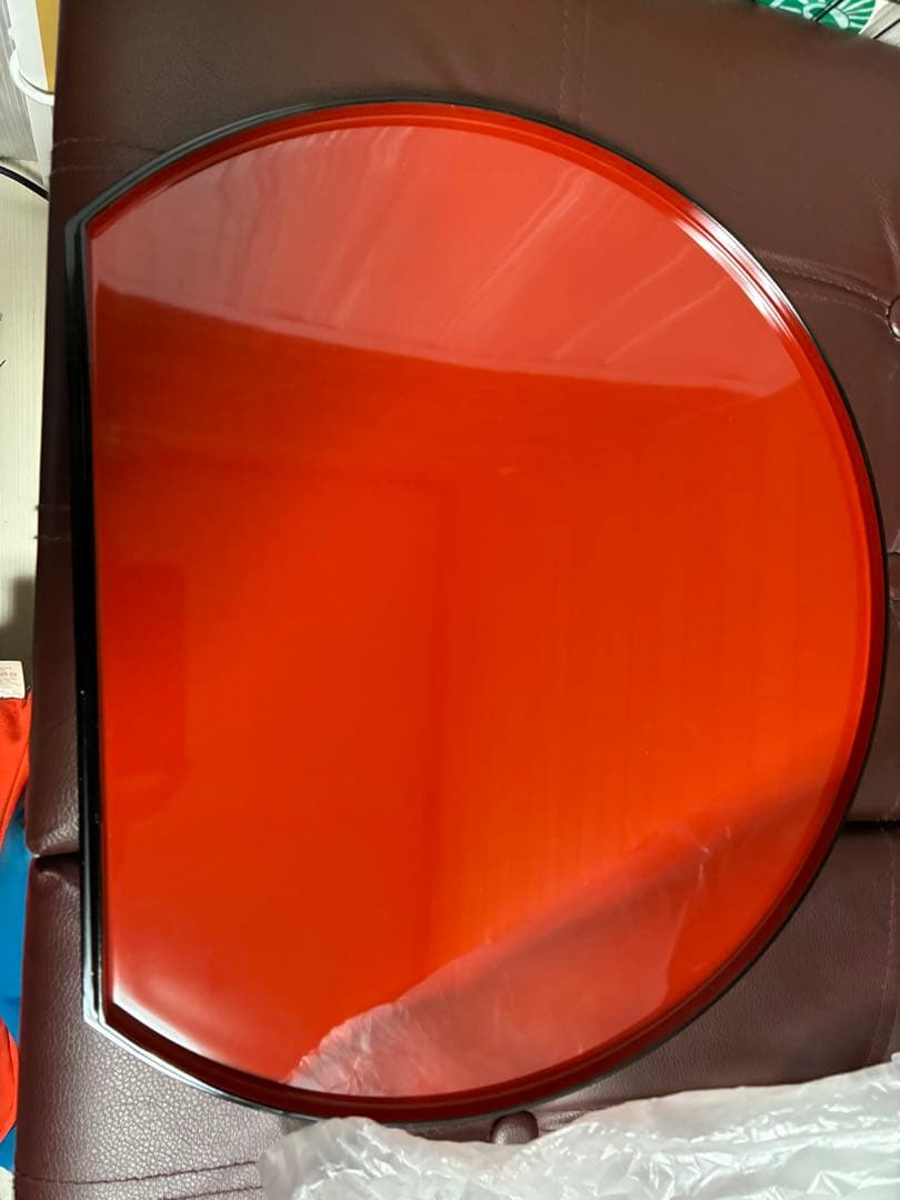 ９枚でお得！【未使用品】TA耐熱半月両面盆朱/グリーン乾漆