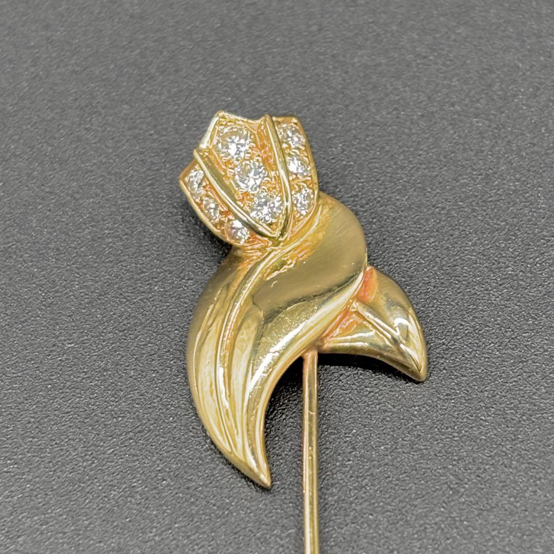 美品!! ディオール K18 OR750 ダイヤモンド ブローチ　約3.9g