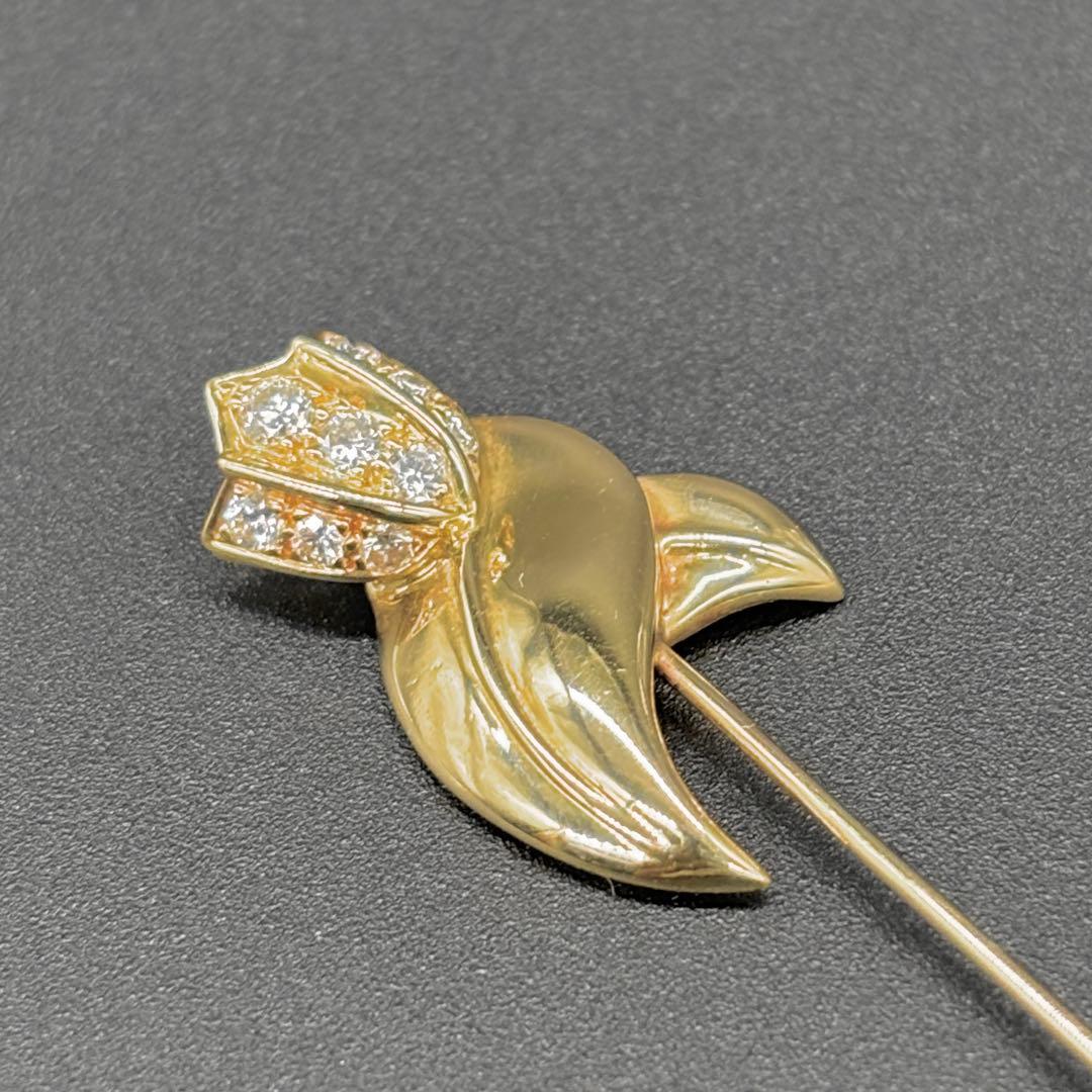 美品!! ディオール K18 OR750 ダイヤモンド ブローチ　約3.9g