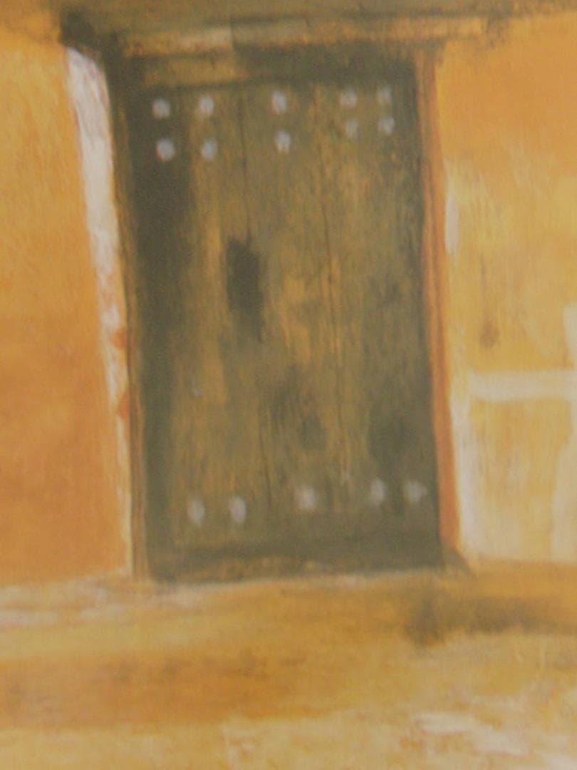 秋野不矩、【アフリカの民家】、希少な額装用画集より、新品額装付、状態良好