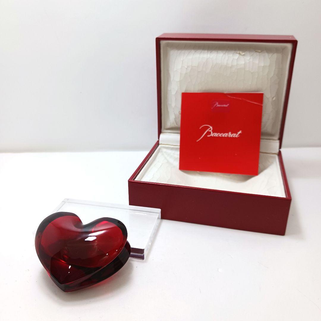 Y2285-3 バカラ ザンザン ハート 赤 レッド ペーパーウェイト 箱付