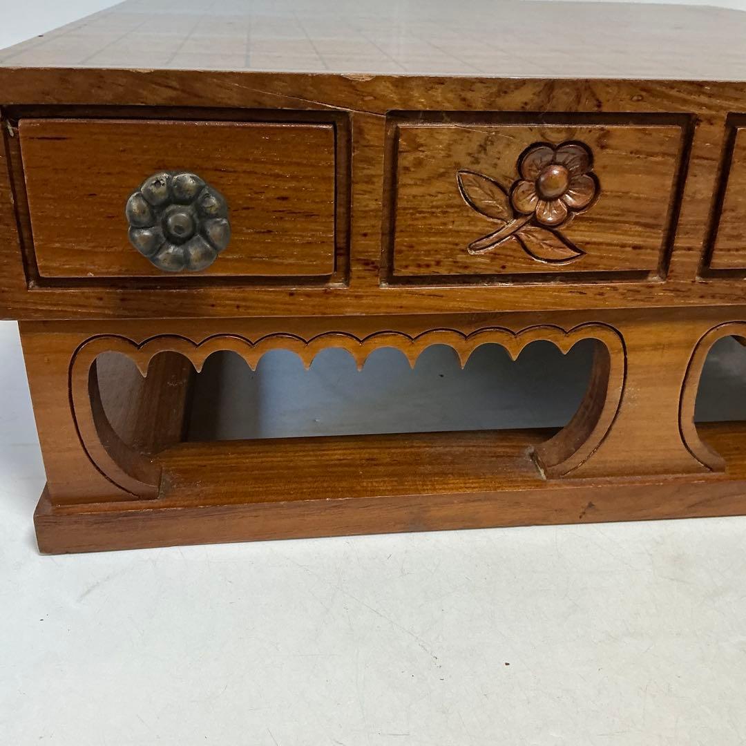 プロ　本格木製碁盤　彫刻装飾　引き出し　木製囲碁盤 引き出し付き 彫刻デザイン