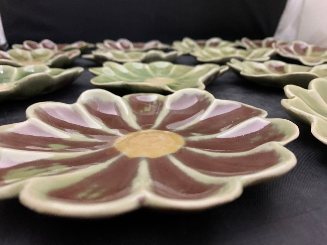 京　寳悦 作　花形皿　小皿　14枚　器　お花