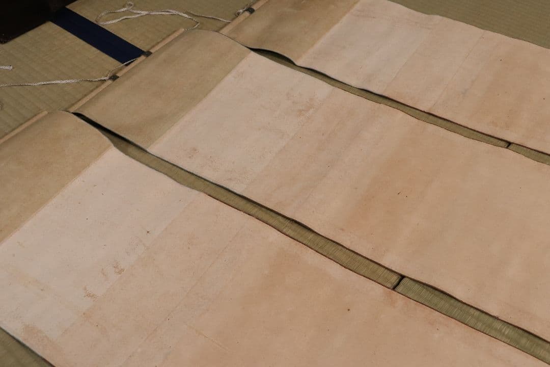 【模写】日本画 狩野素川(章信) 寿老人 山水 三幅対 絹本 掛軸 MA446