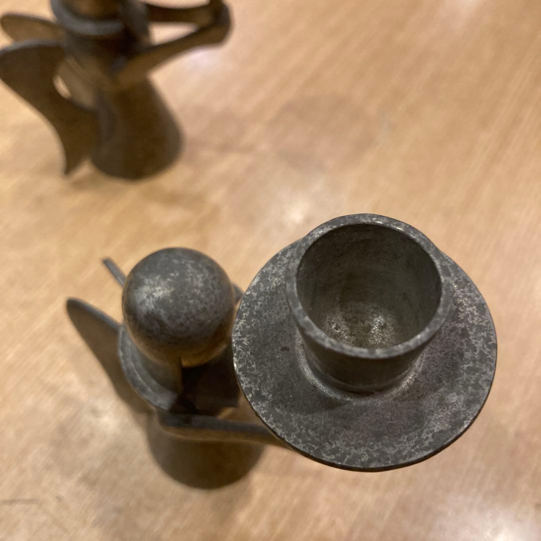 1940年代　天使のキャンドルホルダー 金属製 2個セット