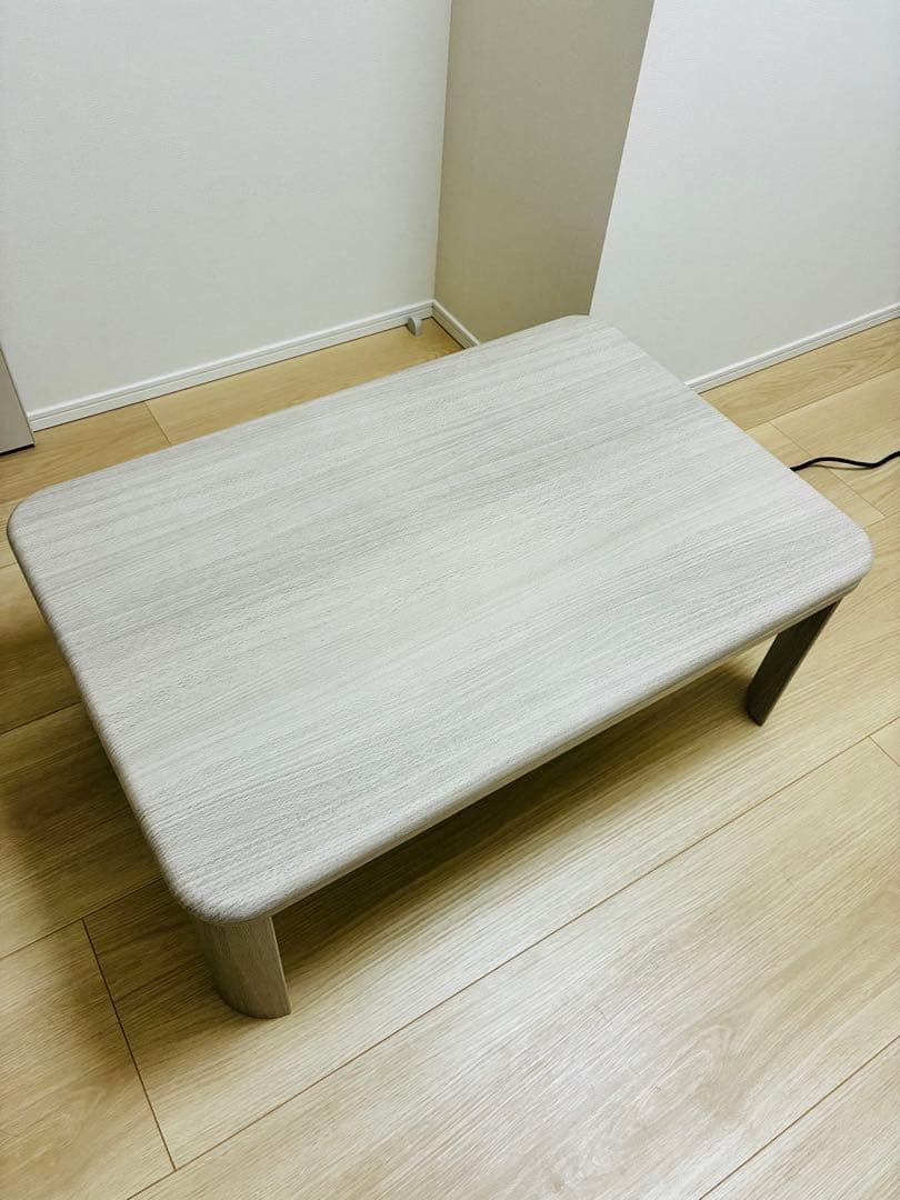 家具調折脚フラットヒーターコタツ　90×60　ホワイト