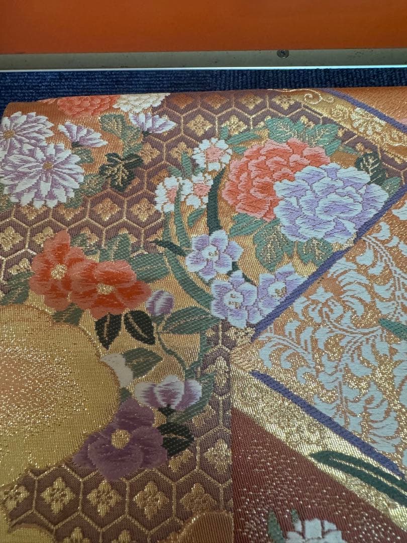 1933 袋帯 古代彫金紋  西陣織   金糸　高級上質上品　約440cm未使用