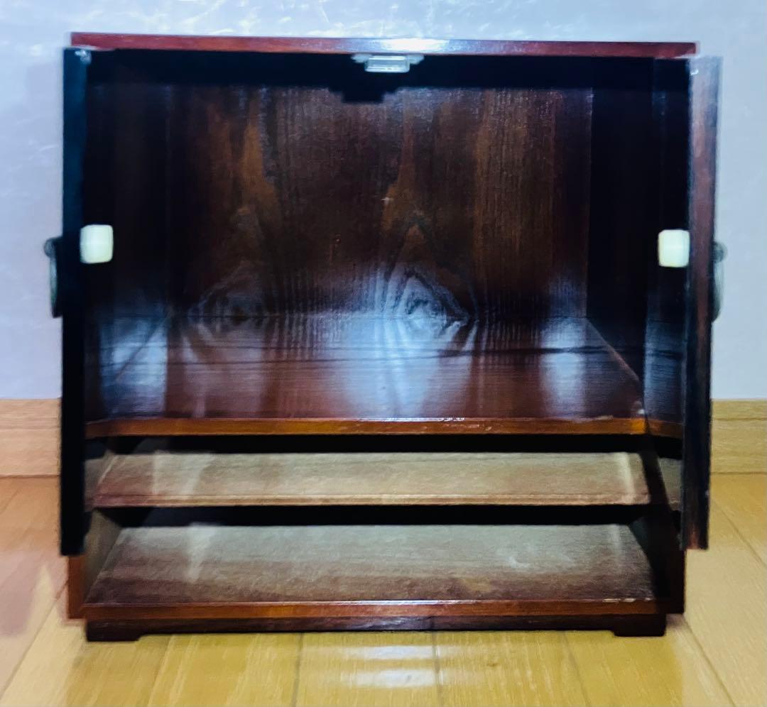 扇子模様の木製箪笥　時代箪笥　民芸箪笥　昭和レトロ　装飾金具　整理箪笥　桐箪笥