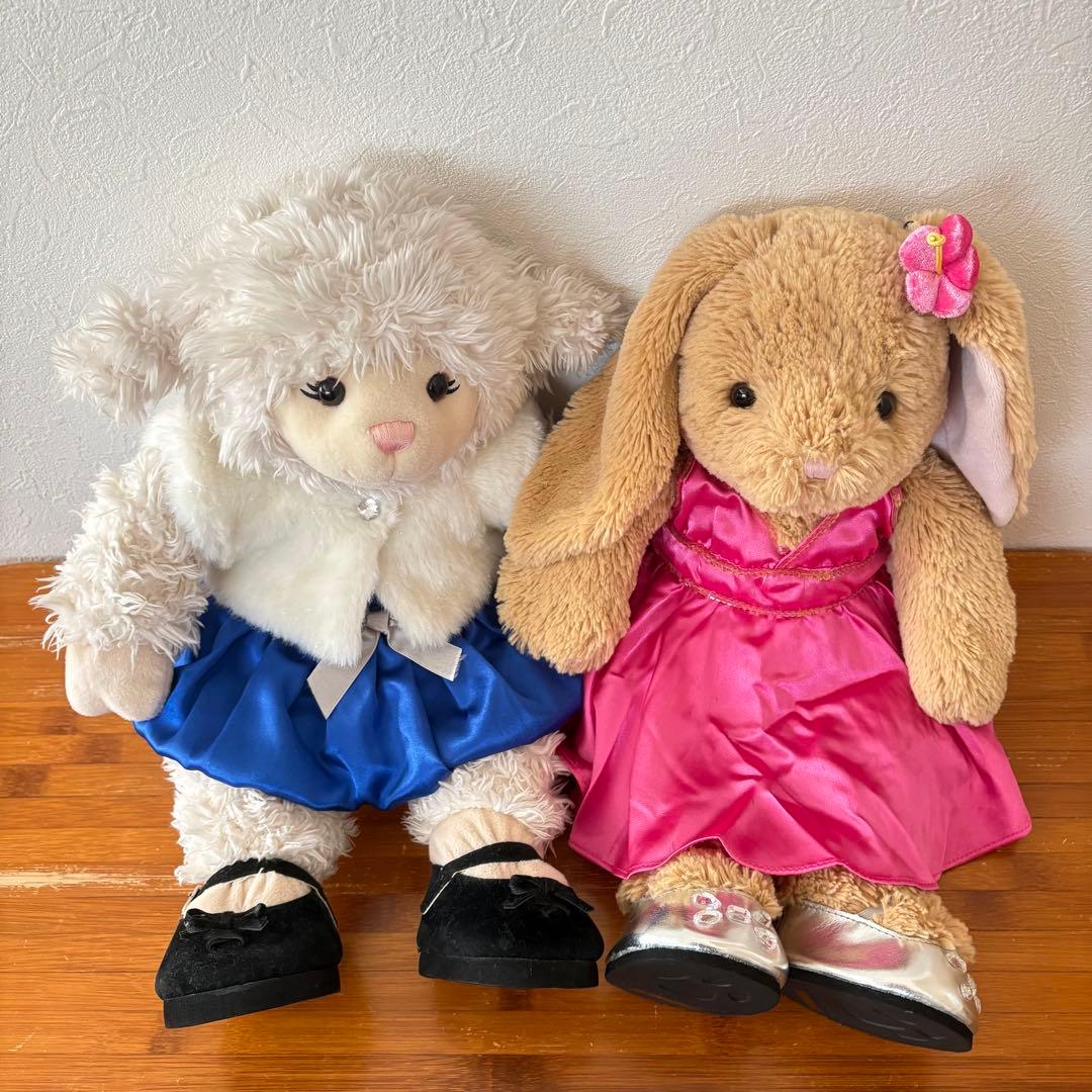 ★レア★ビルドアベア くま ひつじ うさぎ ぬいぐるみ 4体 洋服 靴 着せ替え