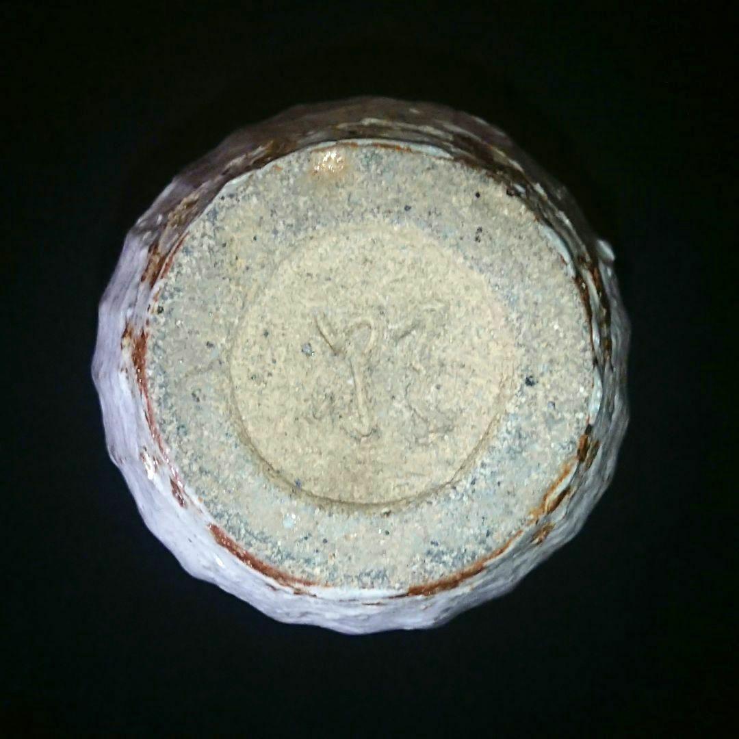 美品 唐津焼『粉引 面取花入』在銘 昭和レトロ