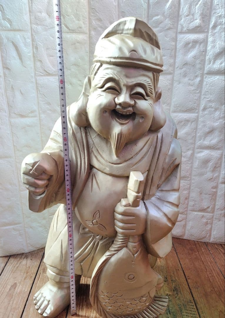 恵比寿 様 木彫り Japanese Wooden Ebisu