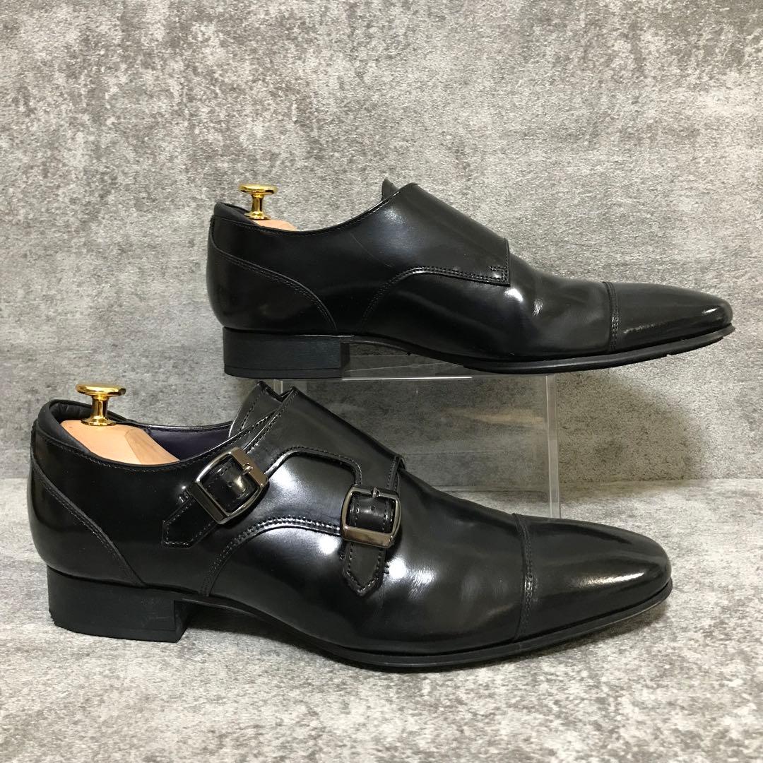 【美品】REGAL 24.5cm ダブルモンクストラップ スクラッチタフレザー