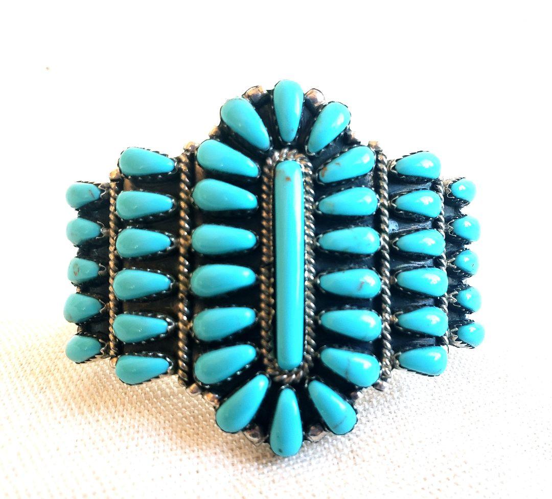 新品 インディアンジュエリー　ナバホ族　ターコイズ　バングル Benally