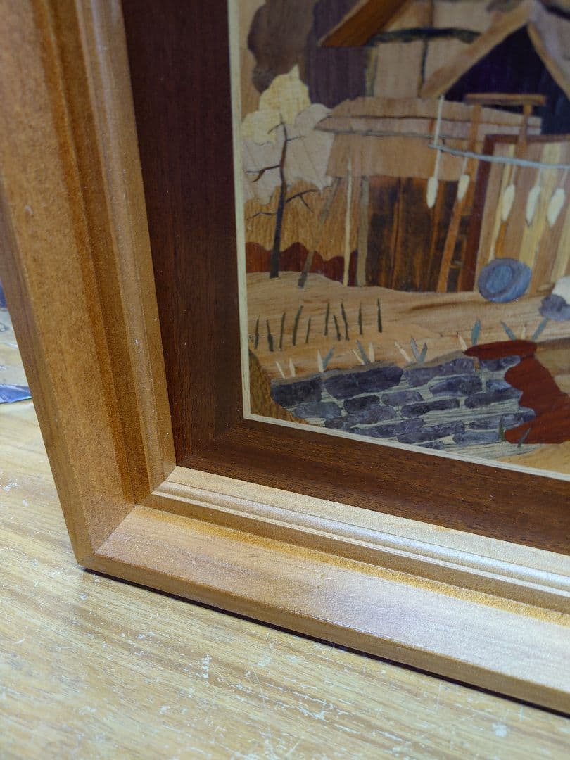 【日本の旅情シリーズ】 「大町の秋」 マーケタリー・木目象嵌 No.5