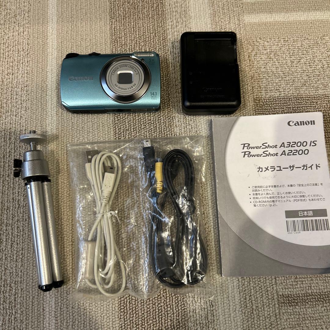 Canon キャノン PowerShot A3200IS デジカメ ブルー