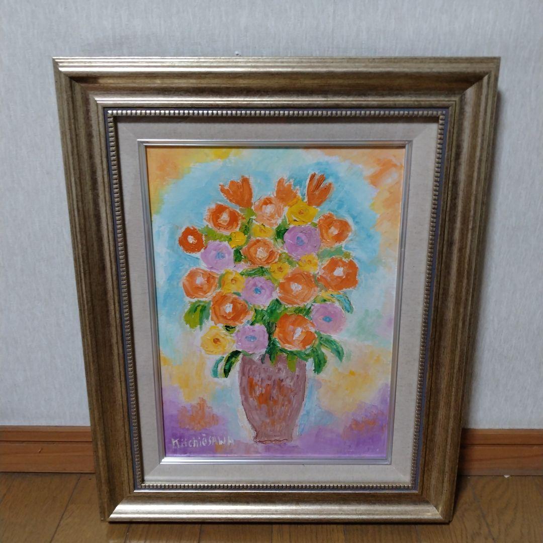 【真作】「薔薇」大澤喜一さん作　絵画/油彩画/風景画/油絵/静物画/抽象画