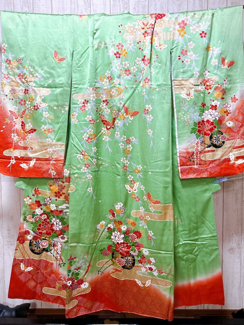 お買い得品♡七五三　7歳　女の子　フルセット　一式　緑　正絹