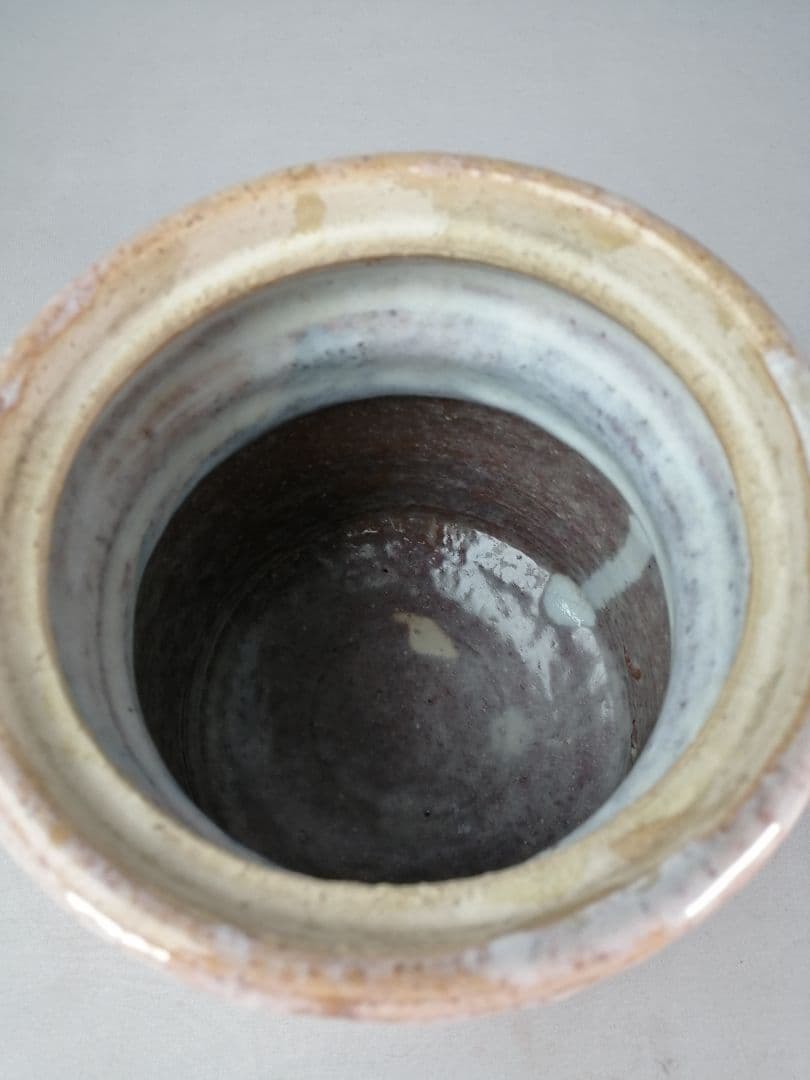 【茶事具】橘正峰造　萩焼耳付き水指　水指413