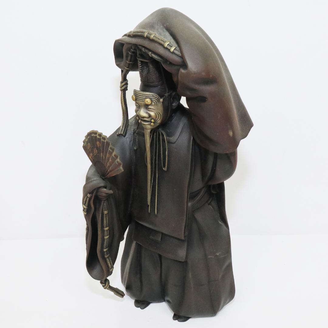 蝋型鋳銅製 翁 銅像 瑞正堂製 共箱 高岡銅器