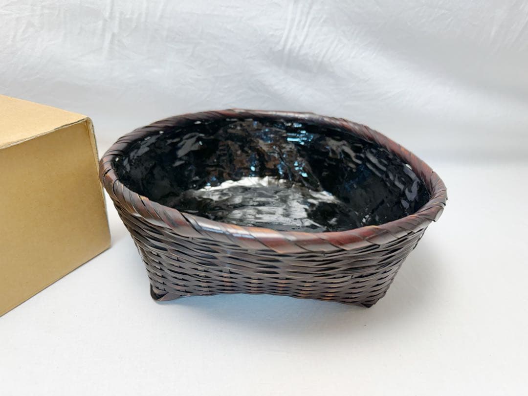 ほぼ未使用 茶道具 箱炭斗6点セット 板釜敷 釜束子 灰器 竹炭斗 炭台 元箱