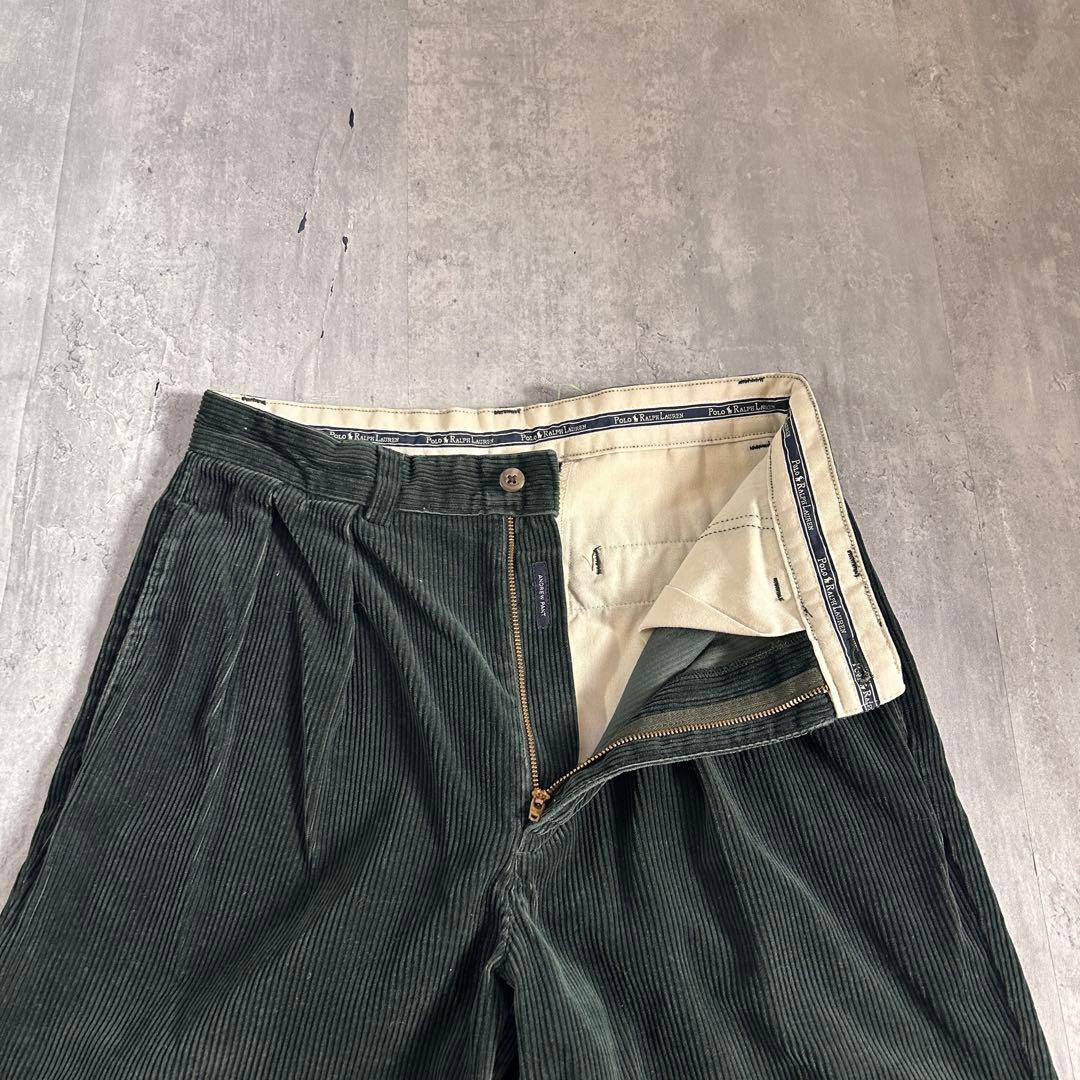 ポロラルフローレン ポロコーズ 太畝コーデュロイ 深緑 W30 ドミニカ製