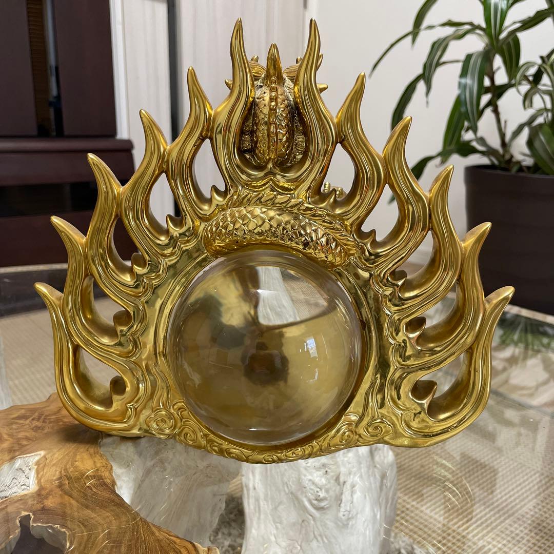 黄金炎龍神様【縁起物】　龍神様　金龍　竜　龍　置物　大金運