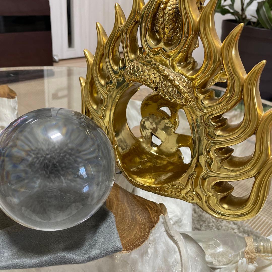 黄金炎龍神様【縁起物】　龍神様　金龍　竜　龍　置物　大金運