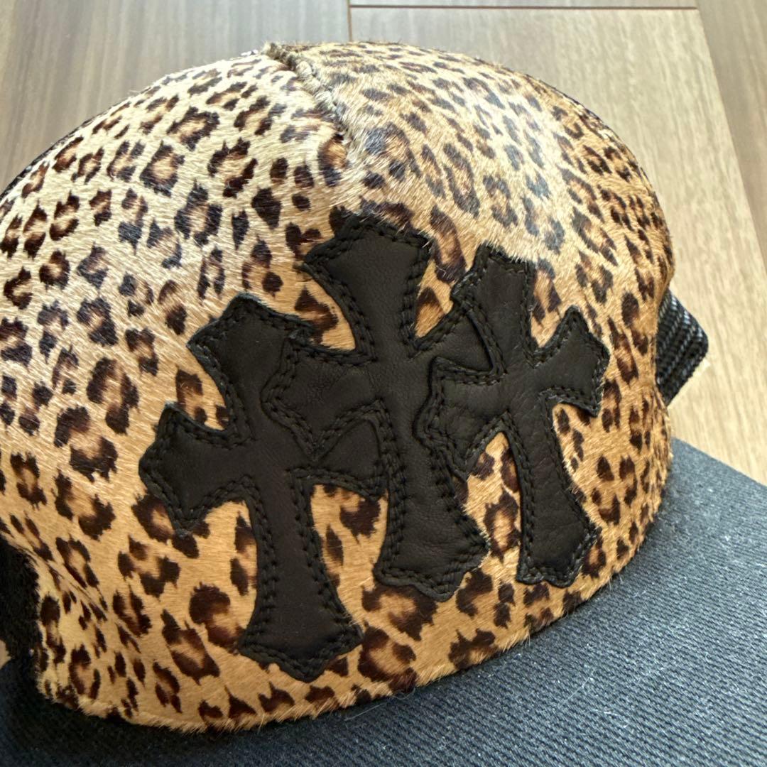 【美品】CHROME HEARTS ヒョウ柄キャップ