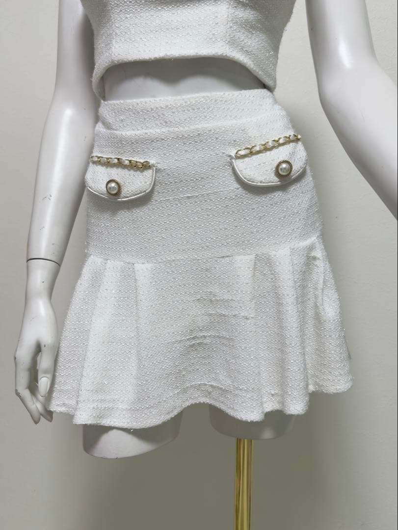 anストレッチありセットアップ・ツイードドレス