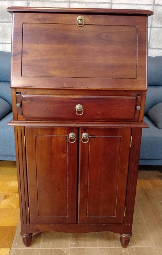 G1821 レトロで可愛い！ 木製 ライティングビューロー/多目的デスク