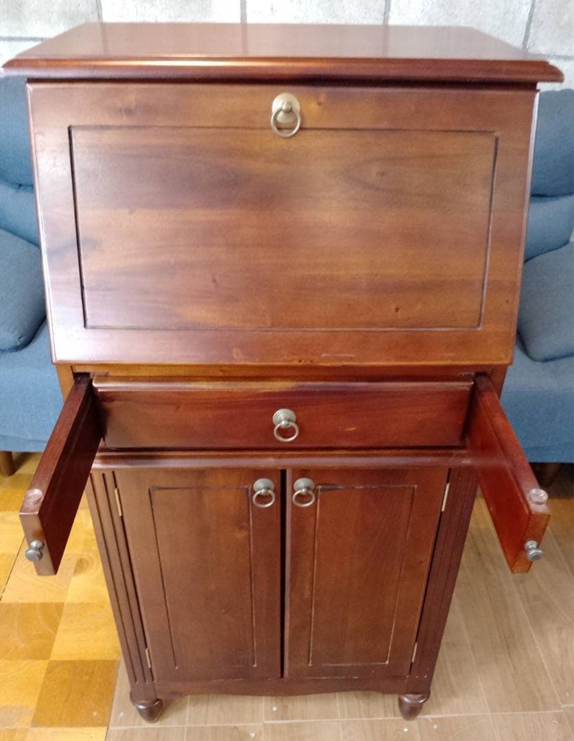 G1821 レトロで可愛い！ 木製 ライティングビューロー/多目的デスク