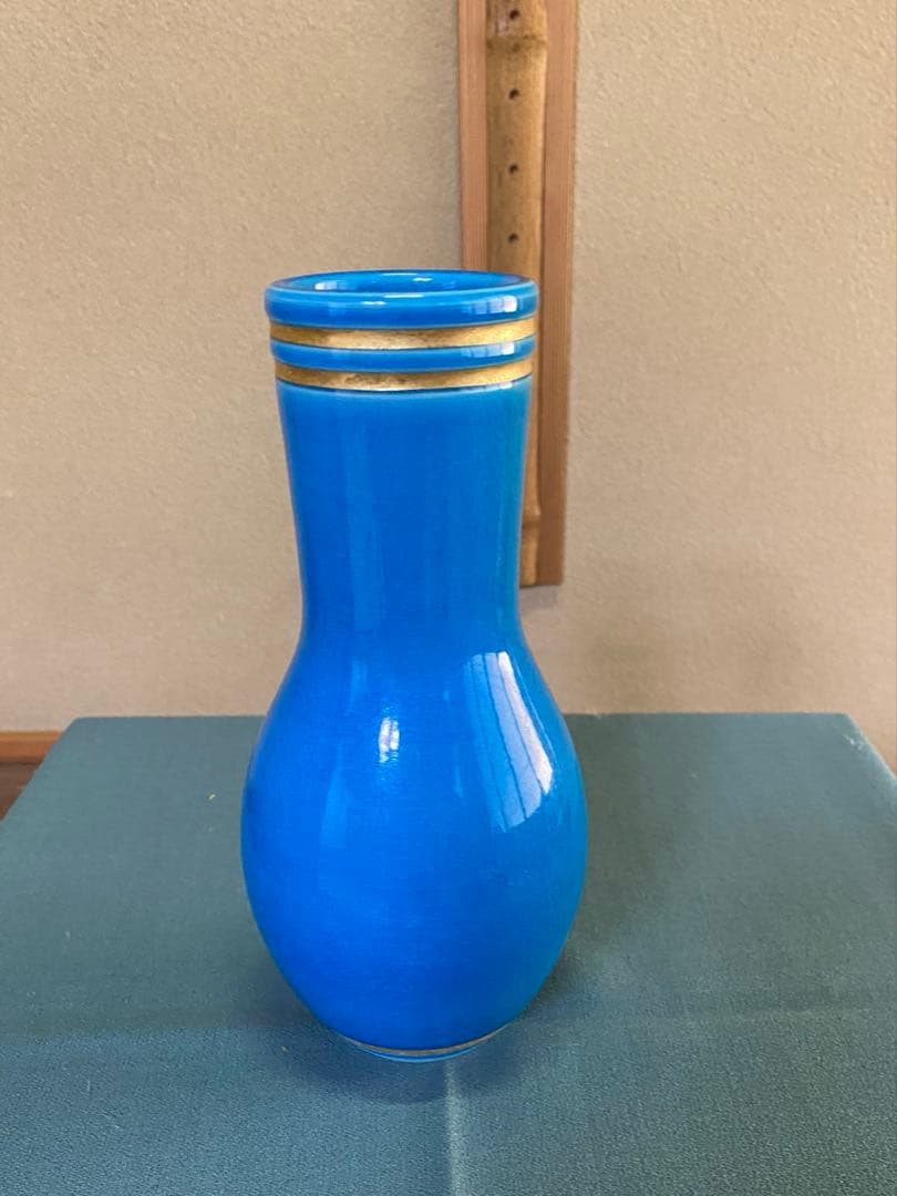 茶道具/皆具 手塚桃峰 『浅黄交趾 末広』京焼