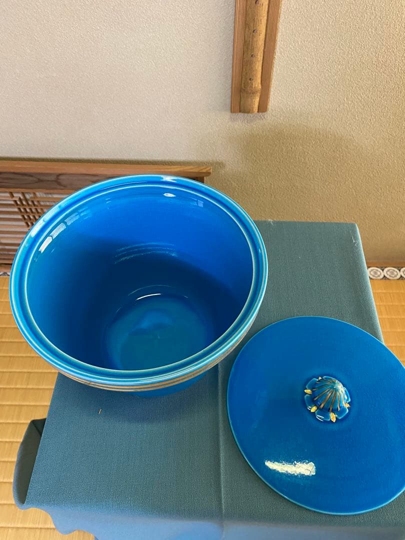 茶道具/皆具 手塚桃峰 『浅黄交趾 末広』京焼