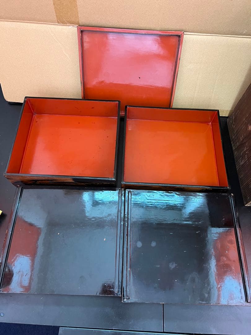 791  明治二十九年　沈金重箱　金蒔絵　4重　高級　時代物