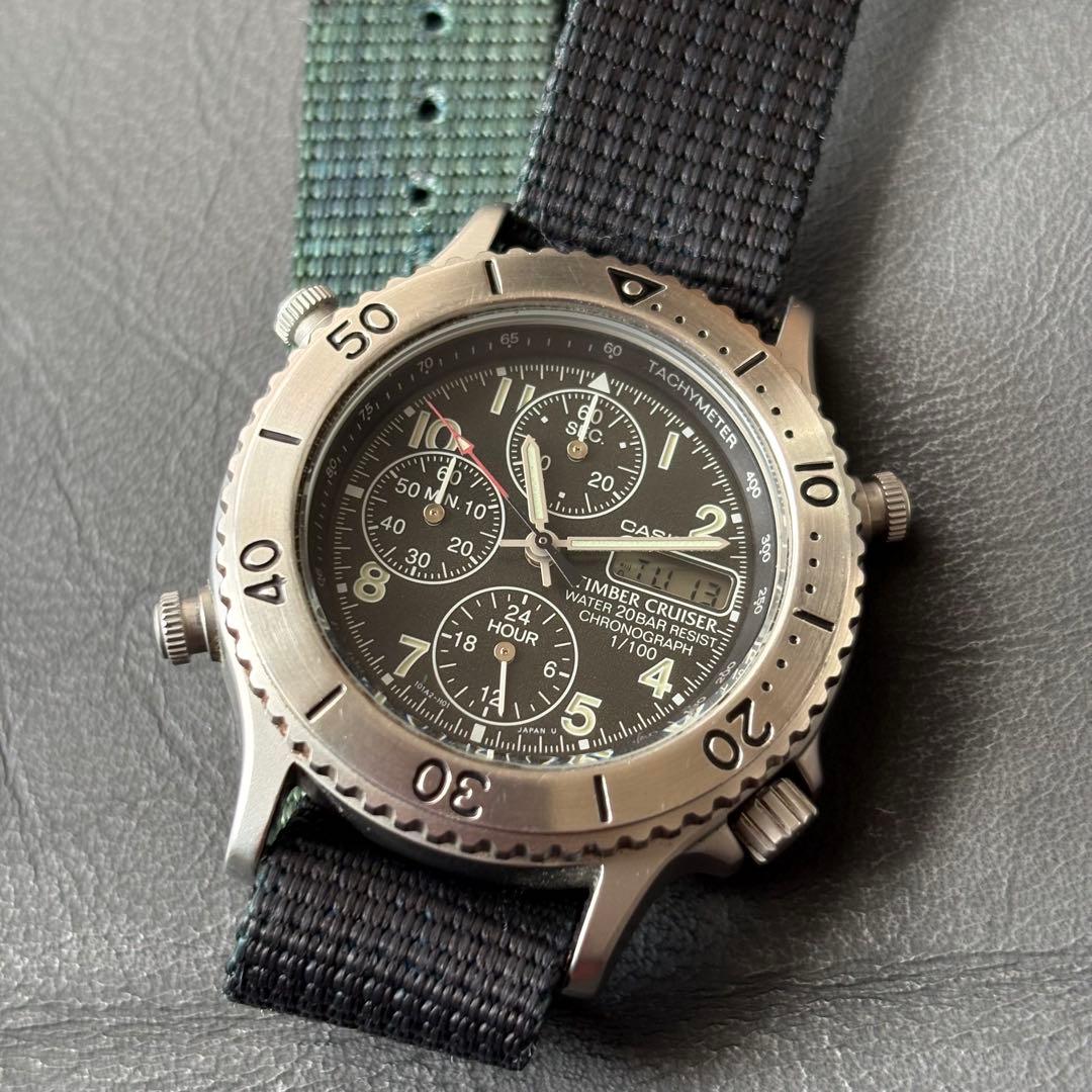 希少　稼動品　CASIO TIMBER CRUISER クロノグラフ腕時計