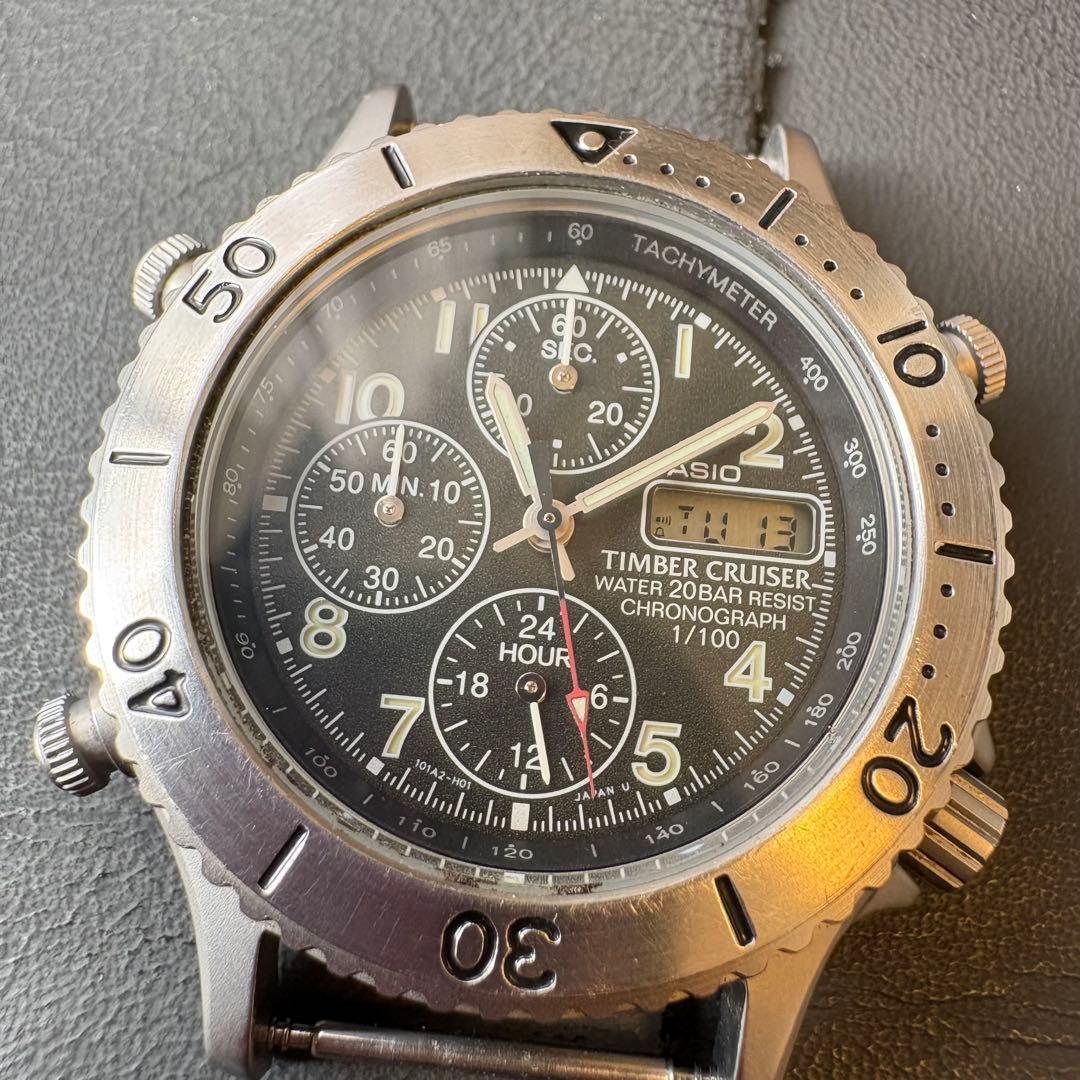 希少　稼動品　CASIO TIMBER CRUISER クロノグラフ腕時計