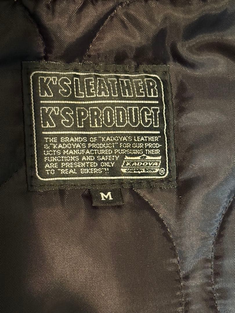 カドヤ／KADOYA／K’ｓLEATHER ／シングルライダース ／黒／M ／革