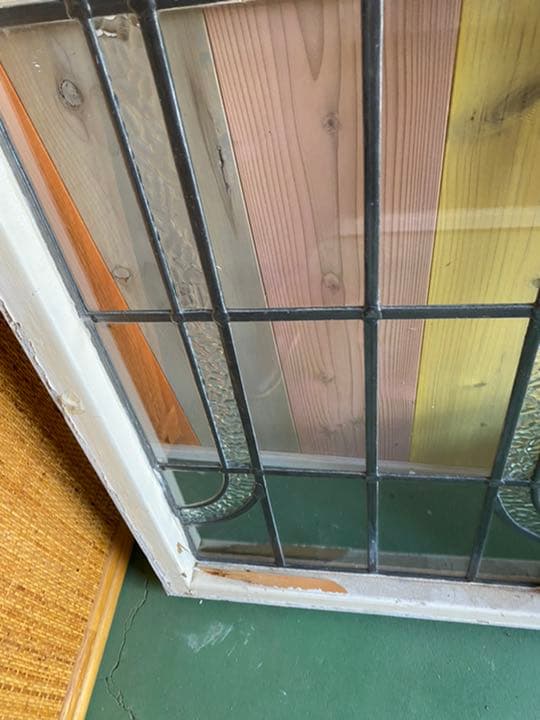 イギリスアンティークステンドグラスグリーン