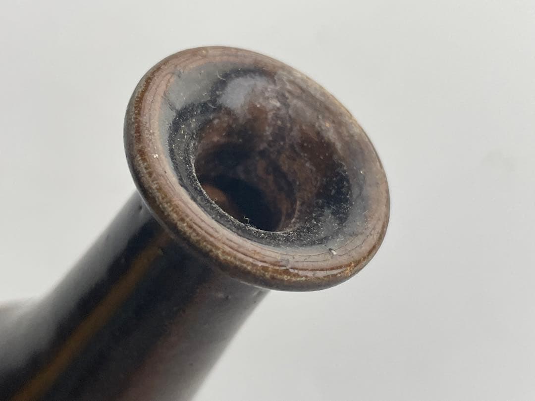 骨董　アンティーク　琉球古陶　沖縄　酒器　褐釉徳利　一輪挿し　渡名喜瓶　嘉瓶