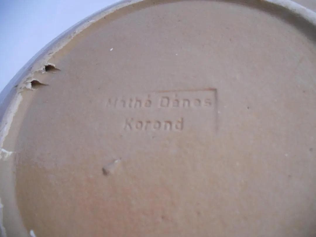 希少 ルーマニア コロンド 飾り皿 Máthé Dénes 作