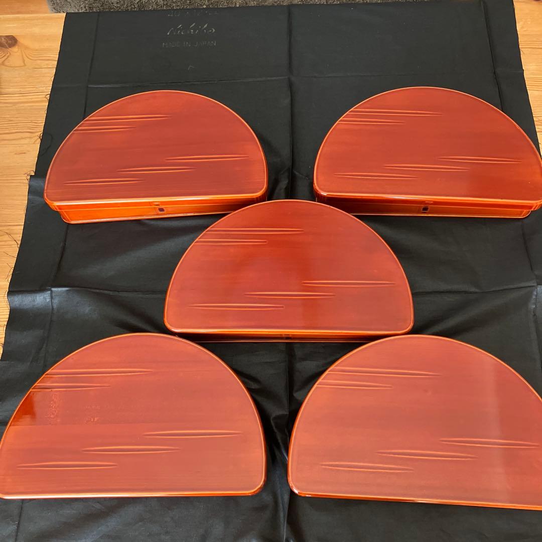 飛騨春慶塗　半月型　木製漆器　弁当箱　5個セット