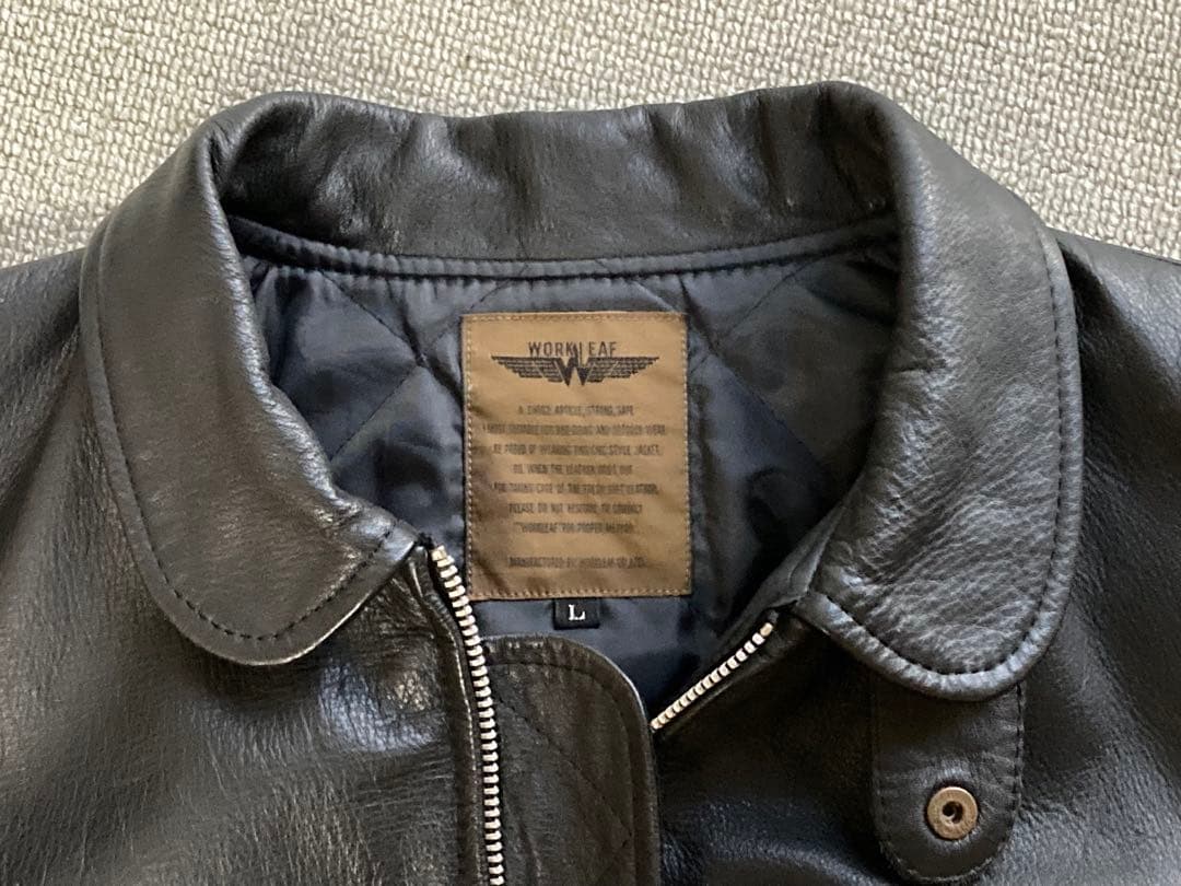 【WORK LEAF】レザー ライダースジャケット