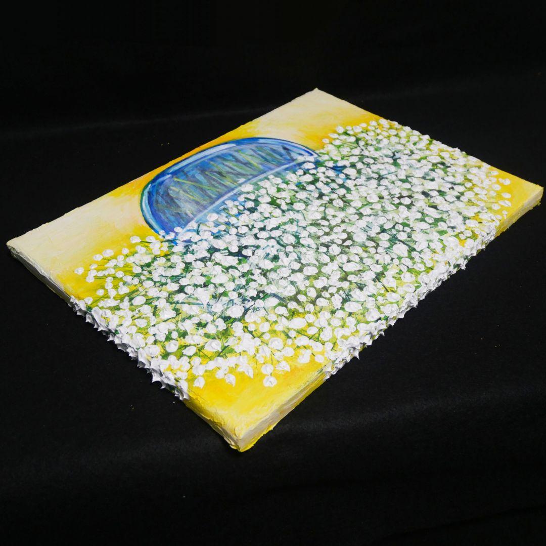 油絵 油彩 油彩画 絵 絵画 【カスミソウ 】