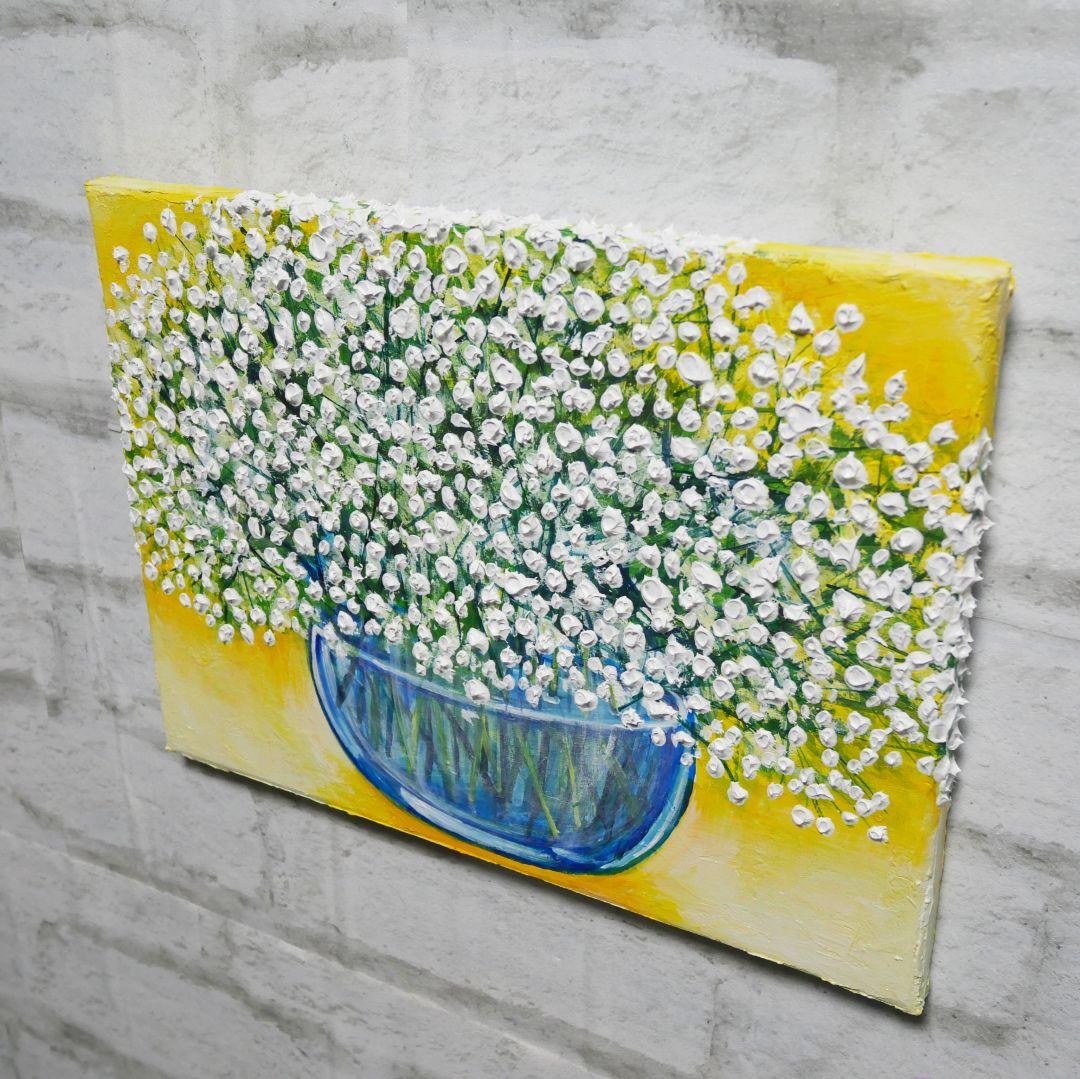 油絵 油彩 油彩画 絵 絵画 【カスミソウ 】